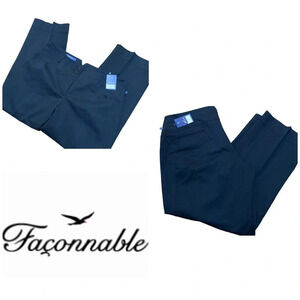 NWT Faconnable  High Rise Wide Leg  Black  pants